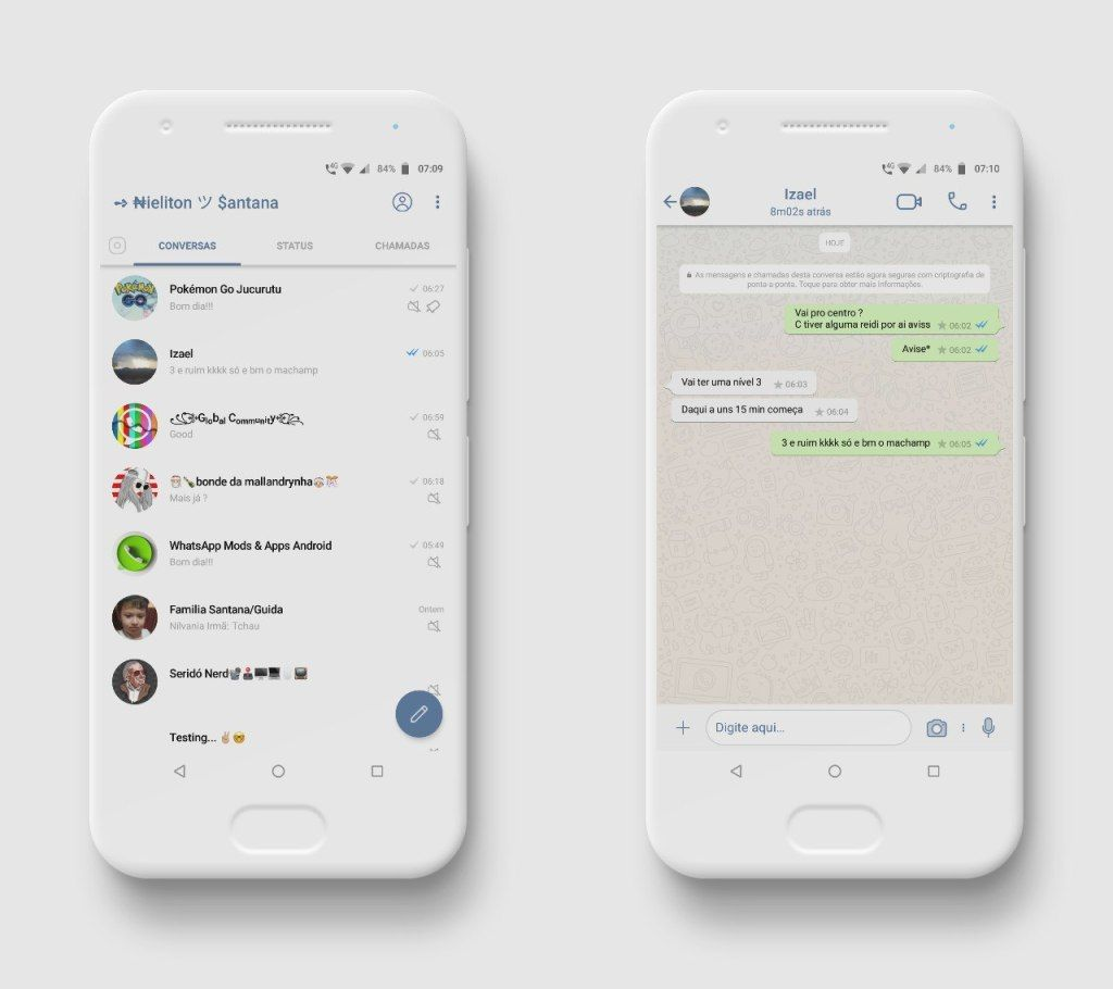 WhatsApp GB Azul Antigo
