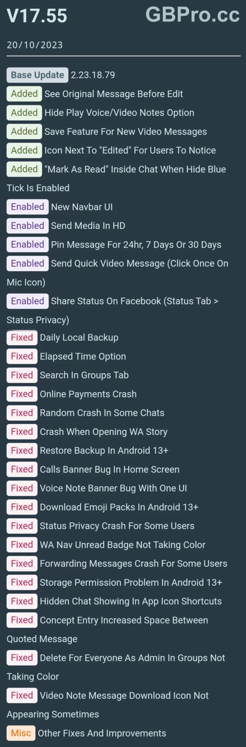 Changelog